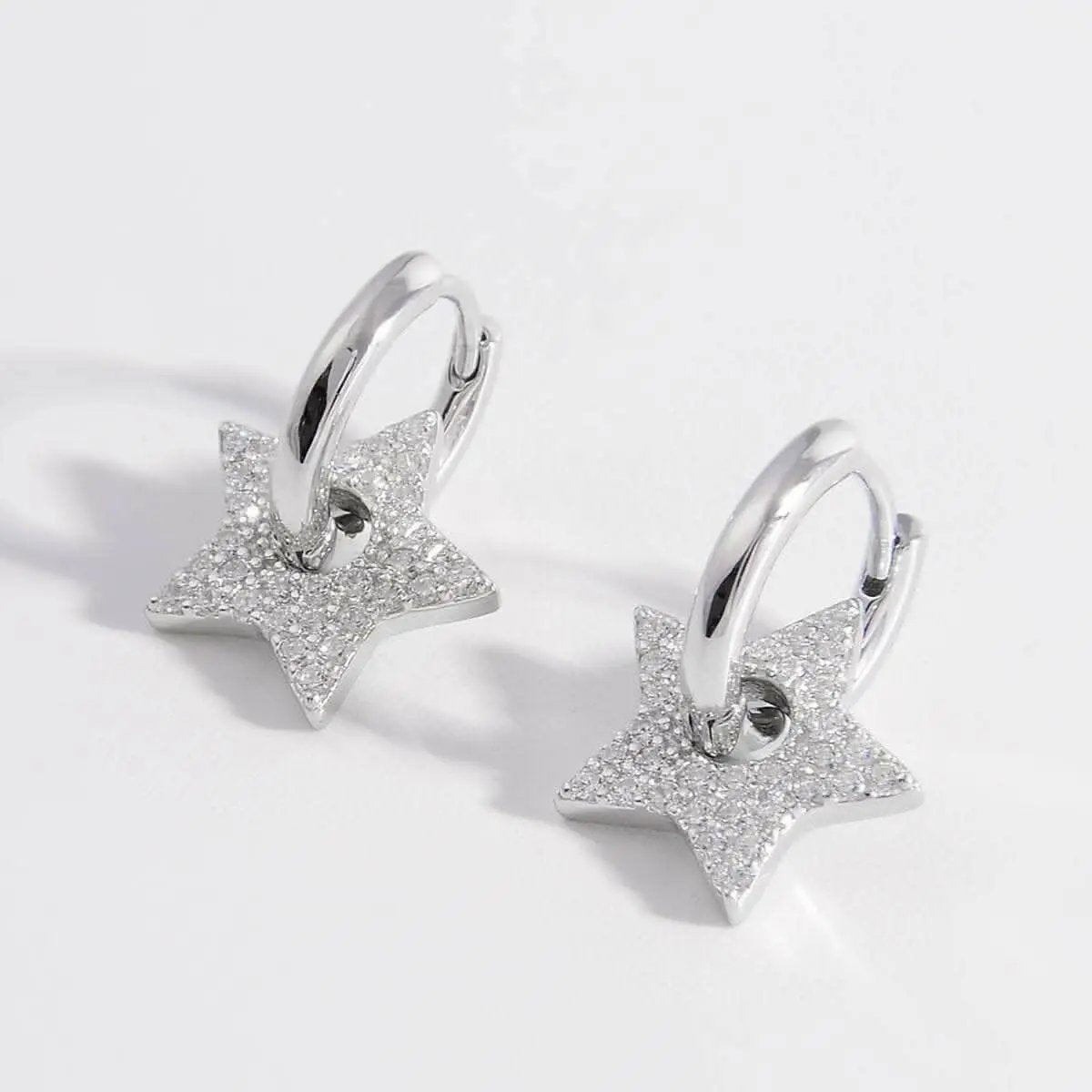 Sterling silver star zircon studs - Love Salve
